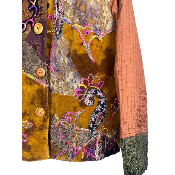 Coldwater Creek Art to Wear Jacket Patchwork Embroidered‎ Unique Statement - Picture 8 of 11